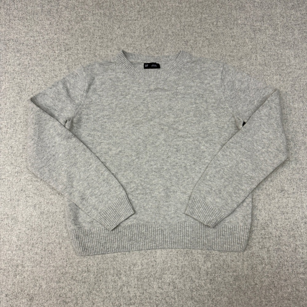 GAP | Crewneck Sweater | Size M | Gray |Cotton Blend Ribbed Knit Long Sleeve Top